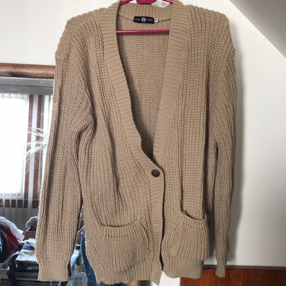 * Beige cardigan